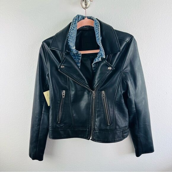 Blank NYC The Cool Kid Black Vegan Leather Jacket NWT - Picture 1 of 3